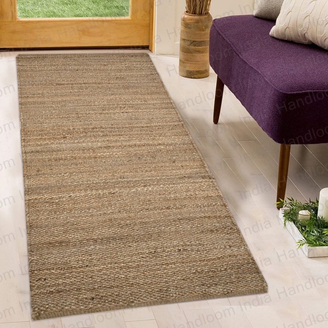 Natural Fiber Jute Stair Runner Rugs, Hemp Jute Runners for Hallway
