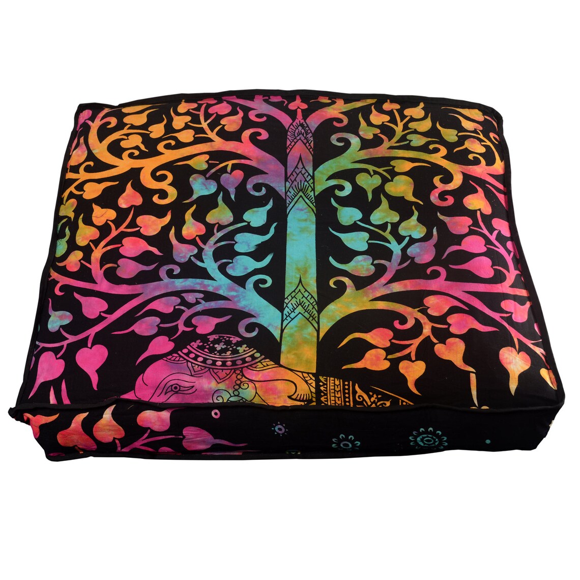Tree of Life Tie Dye Pouf Ottoman Boho Elephant Floor Cushions Etsy