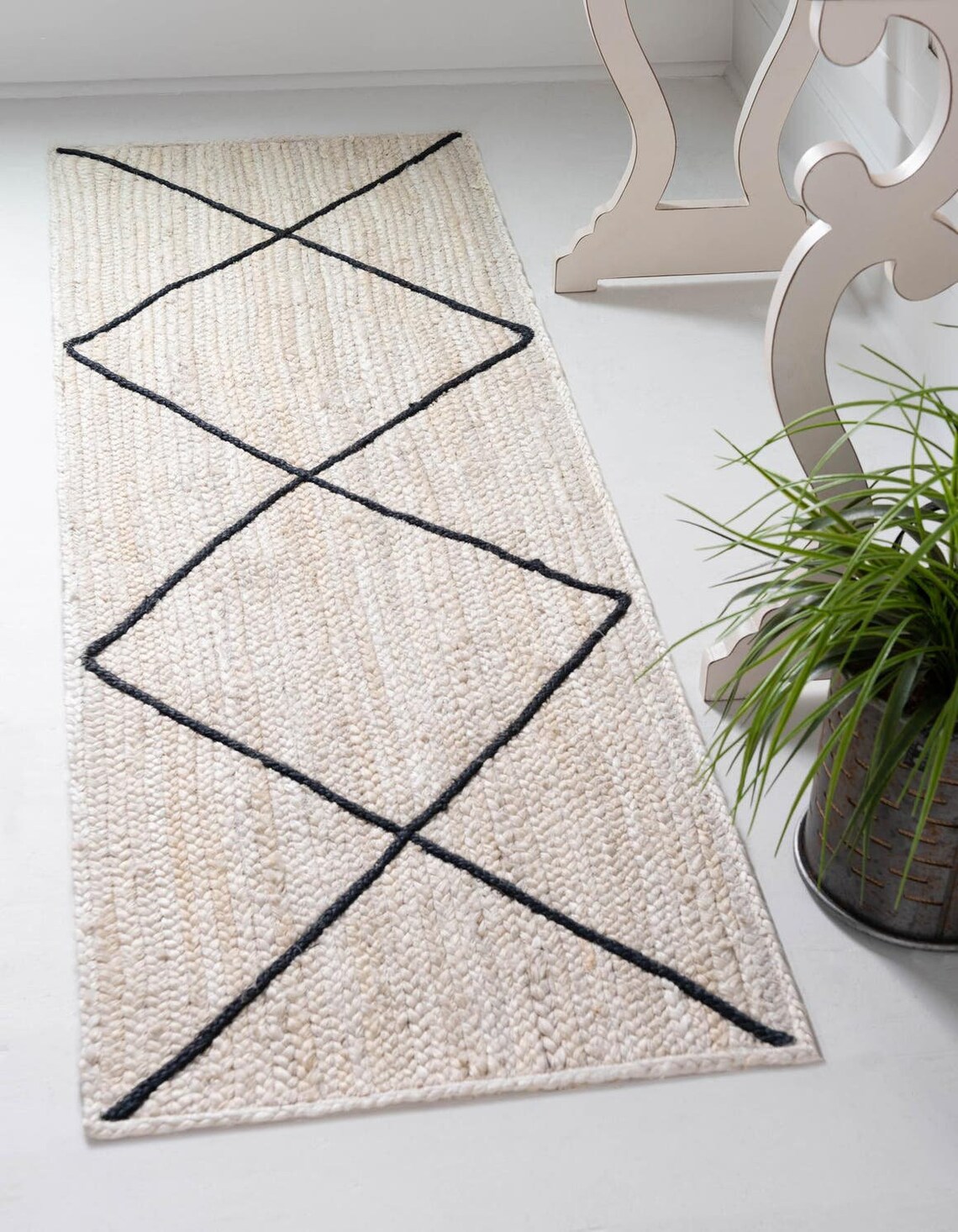 Braided Jute Indoor Area Rug Runner Hand Woven Hallways Etsy