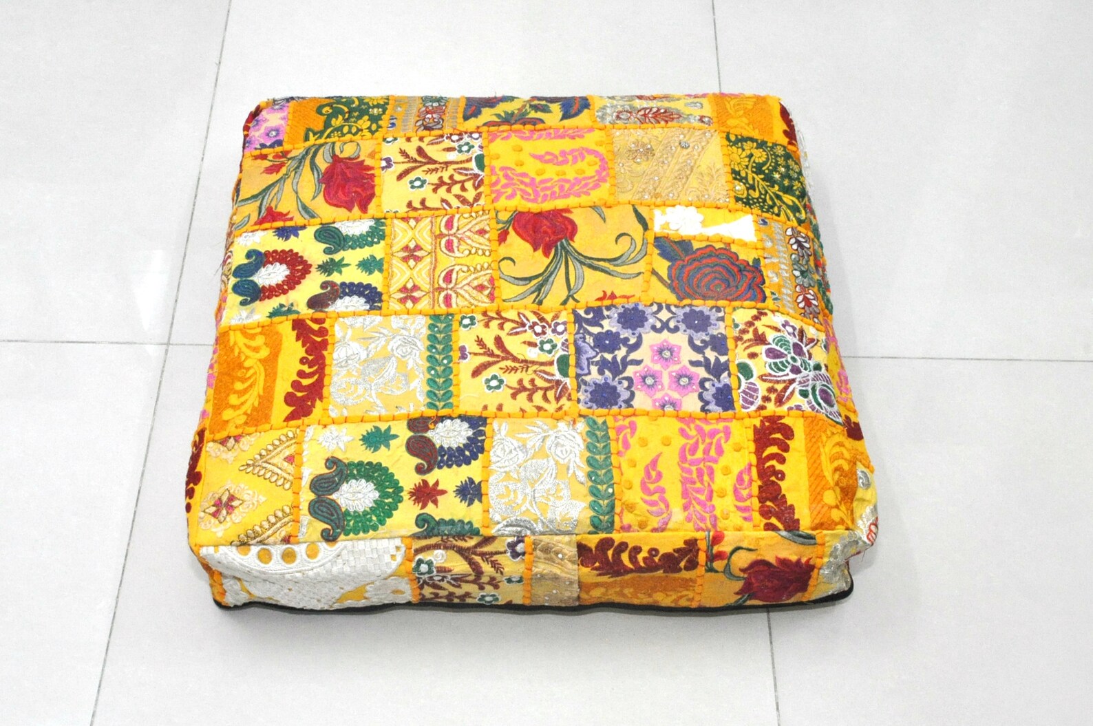Indian Embroidered Extra Large Square Floor Cushions 35 X 35 X Etsy