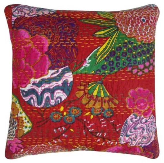 kantha throw pillows