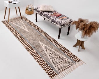 Cotton Washable Rug Entry Rug Staircase Runner Hall Runner, Runner Carpet, Machine Washable Rug, No Slip Bath Mat Kitchen Rug Washable