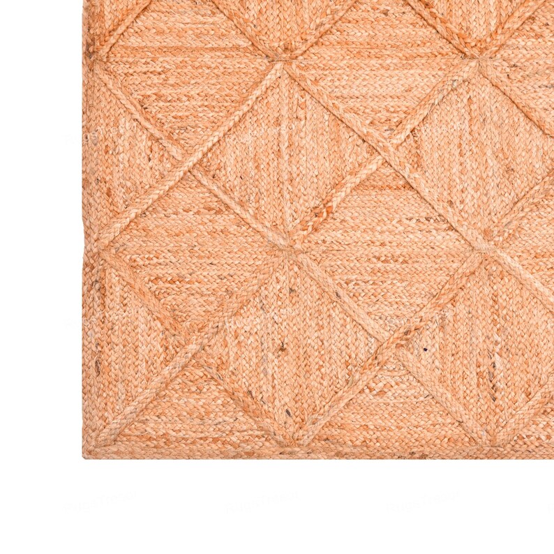 Square Box Pattern Jute Rug Seagrass Hall Runner Natural Fiber Carpet ...
