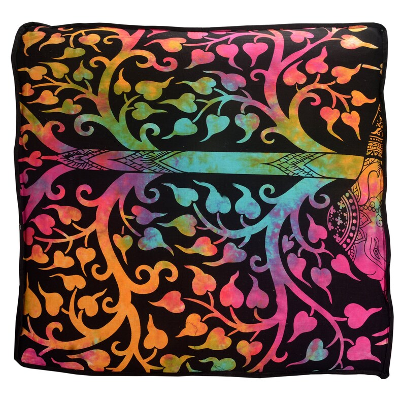 Tree of Life Tie Dye Pouf Ottoman Boho Elephant Floor Cushions Etsy