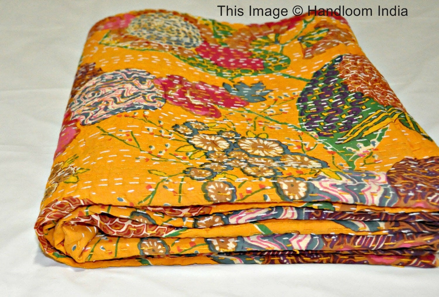 Beautiful Kantha Quilt in Queen Size Bohemian Kantha Throw for Etsy