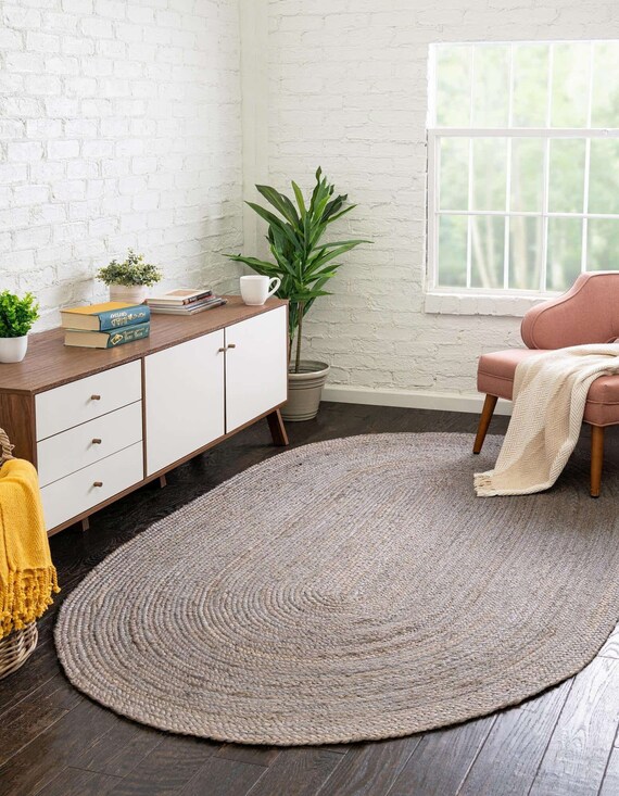 Reversible 5 X 7 Oval Area Rug for Living Room, Braided Entryways Rugs  Runner 4 X 6, Handwoven Chindi 3 X 5 Oval Area Rug for Bedroom 