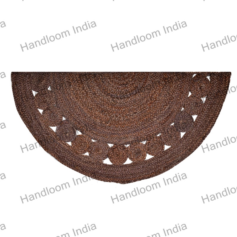 Brown Jute Doormat, Brown Stair Mat, Half Moon Jute Rug, Entryway Doormat, Brown Bath Rug, Modern Sisal Rug, Farmhouse Doormat, Kitchen Rug
