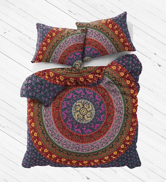 California King Mandala Bedding Set Indian Quilt Cover California King Mandala Bedding Set, Cal King Duvet Bedding Sets