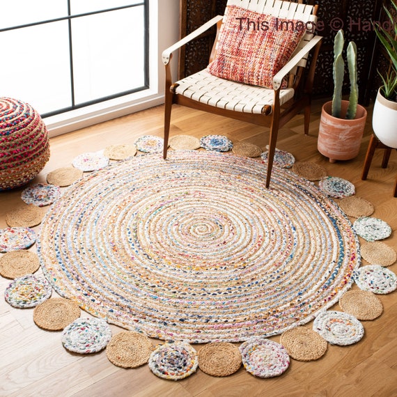 Round Jute Rug,Jute Rug,Rag Rug,Rug 4 ft Round,Area Rug, Braided Jute  Rug,Rugs For Living Room,Round Rugs,Circle Round Rug,Round Dining room  Rug,Area