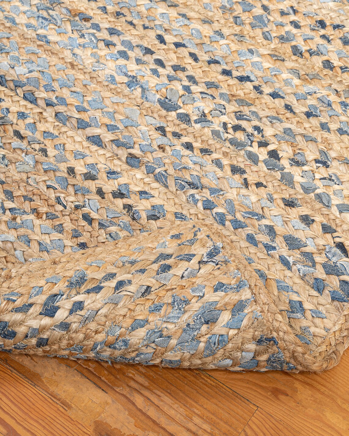 Soft Reversible 8 X 10 Braided Denim Jute Living Room Rugs Etsy