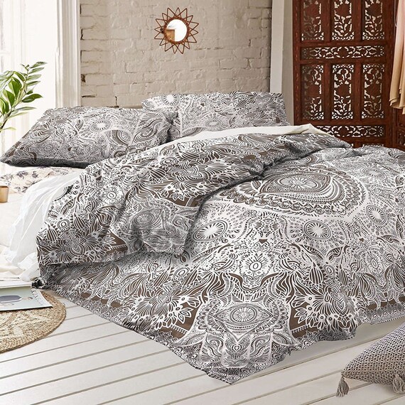 Gray Hamsa Hand Bedding Set Duvet Cover Quilt Cover Etsy