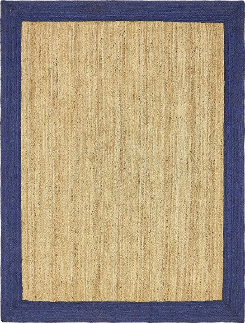Navy Jute Rug 5x8 for Living Room Natural Jute Rug 4x6 for Etsy
