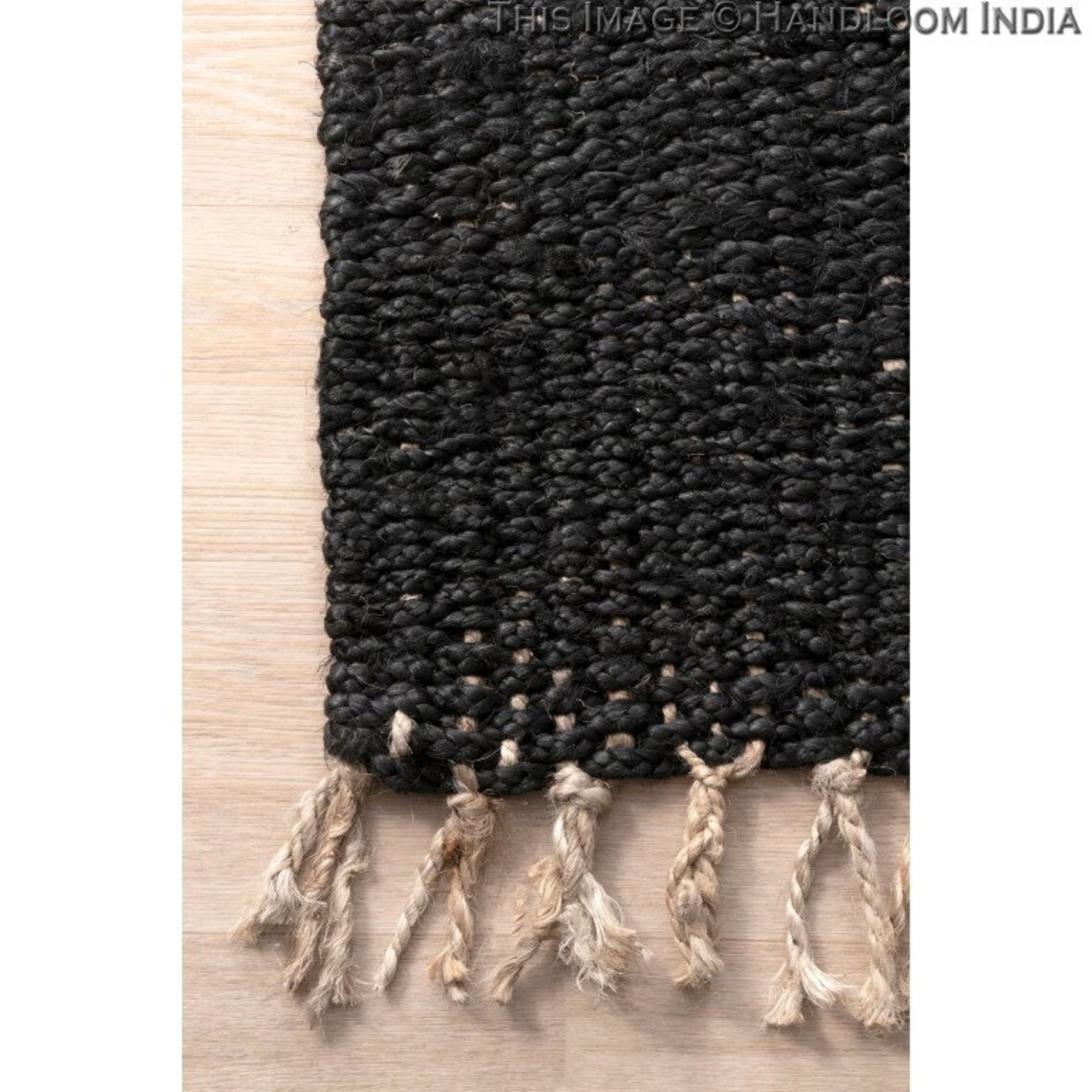 Braided Jute Rug Jute Tufted Rug 5x8 for Living Room Black - Etsy