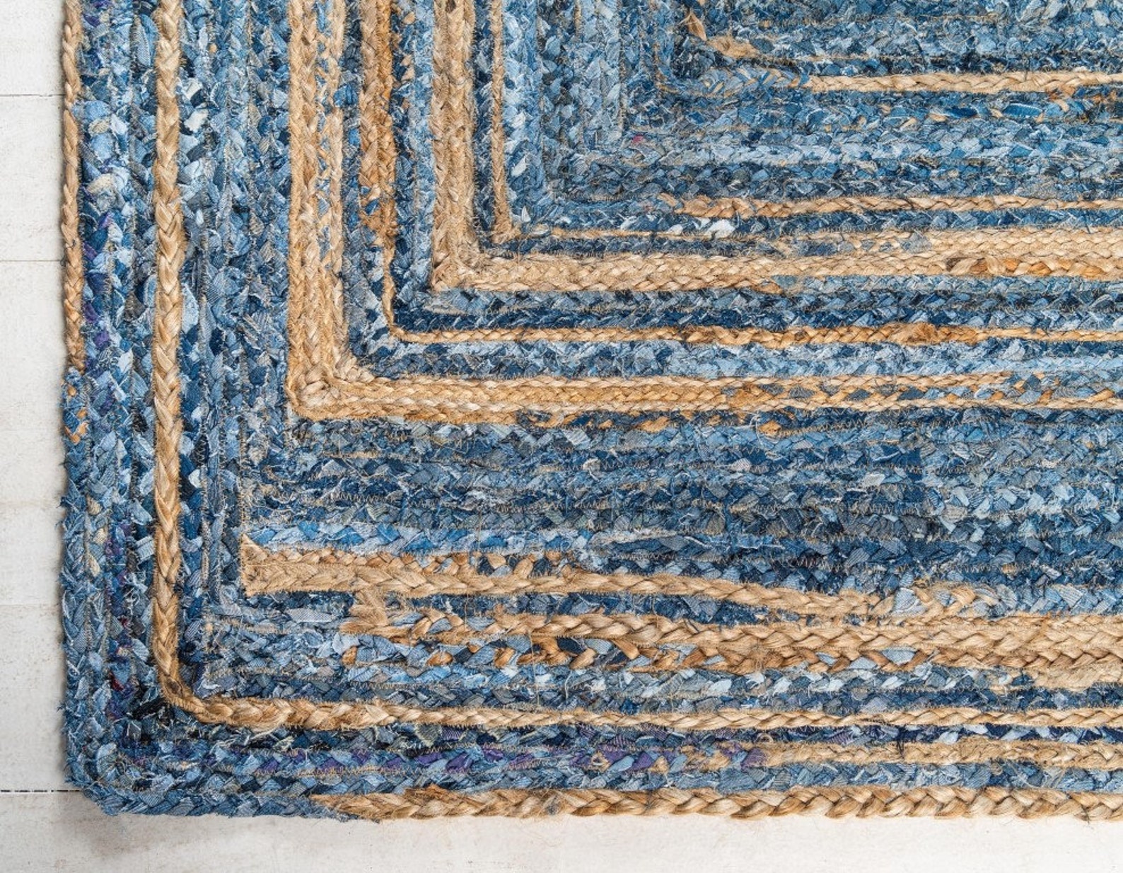 Jute Rug Denim Jute Rug Hand Woven Denim Jute Door Mats Etsy