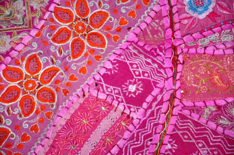 XL 32 Round Floor Pillow Cushion in Pink Gypsy Round Etsy