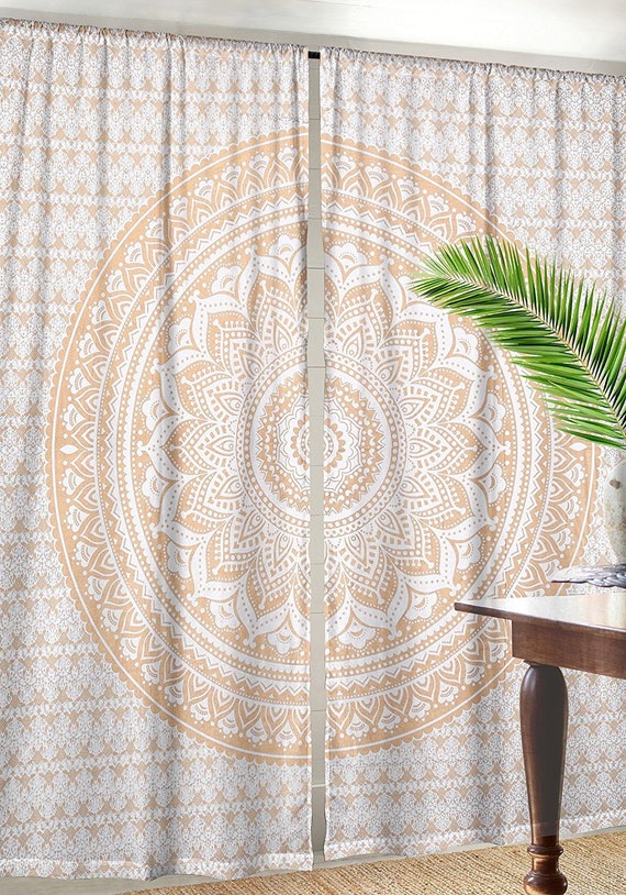 Indian Mandala Window Door Curtains Cotton Balcony Drape Living Room Curtain Set Indian Mandala Window Door Curtains Cotton Balcony Drape Living Room Curtain Set