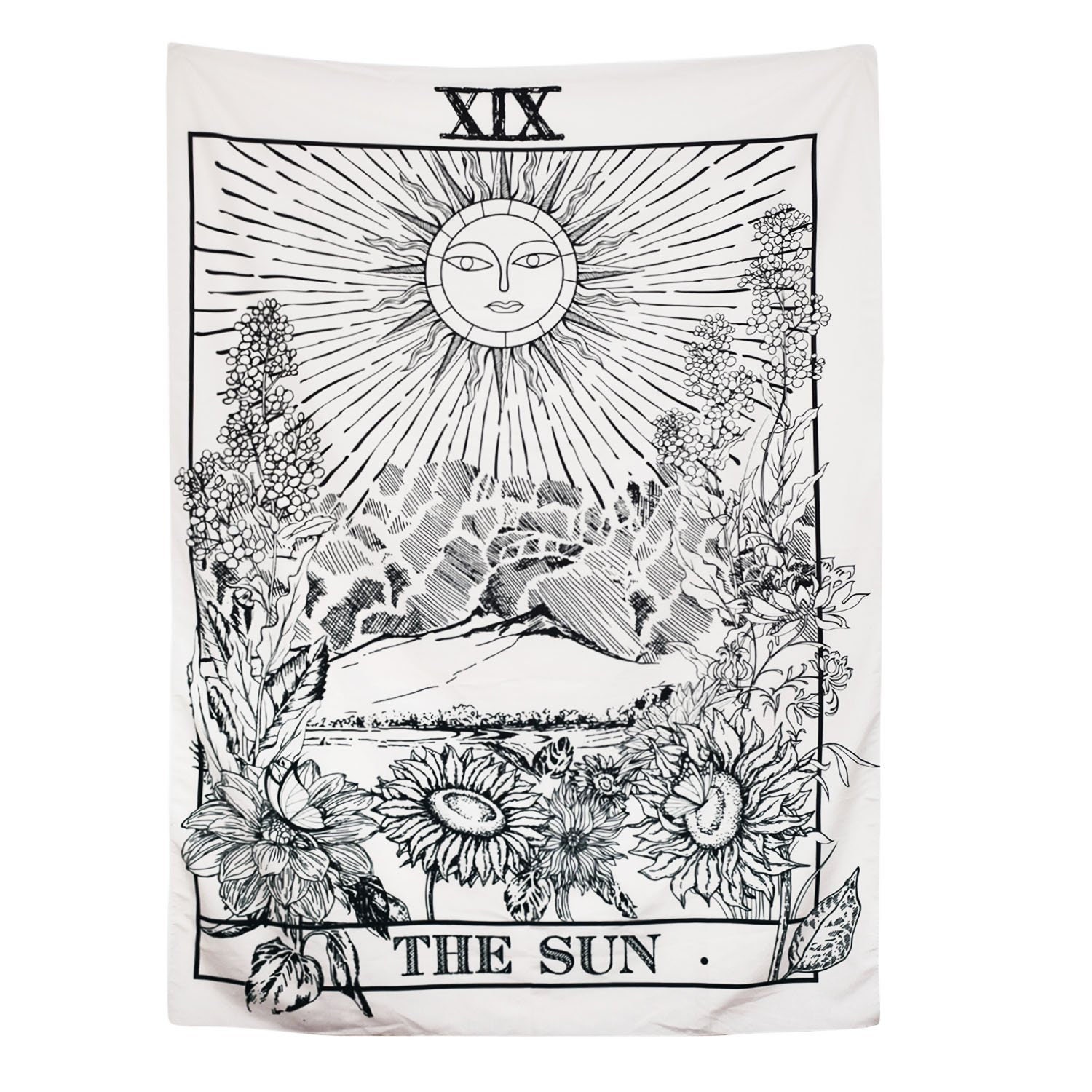 Moon Sun Star Tapestries Wall Hanging Bedroom Decoration Medieval Europe Divination Mysterious Style for Home Dorm Decor Yoga Blanket Athyior Tarot Tapestry 51 x 59