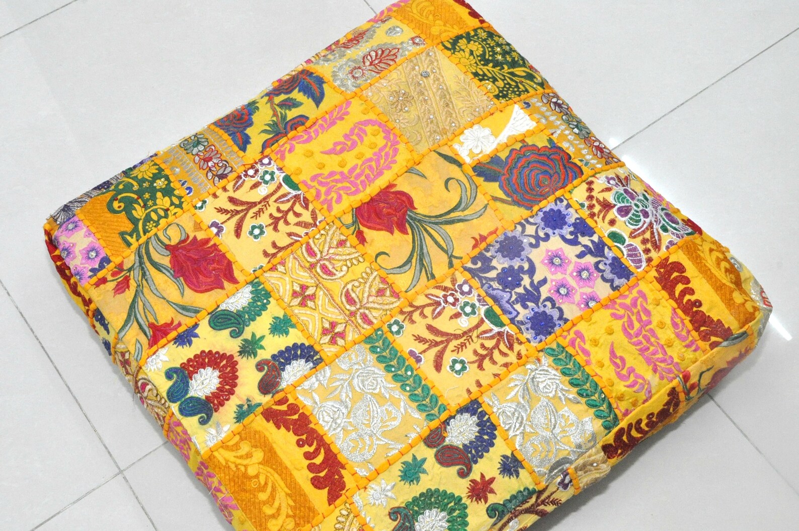 Indian Embroidered Extra Large Square Floor Cushions 35 X 35 X Etsy