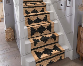 Rustic Stair Runner | Non-Slip Stair Treads | Hallway Runner Rug | Custom Length Runner | Durable Stairway Rug