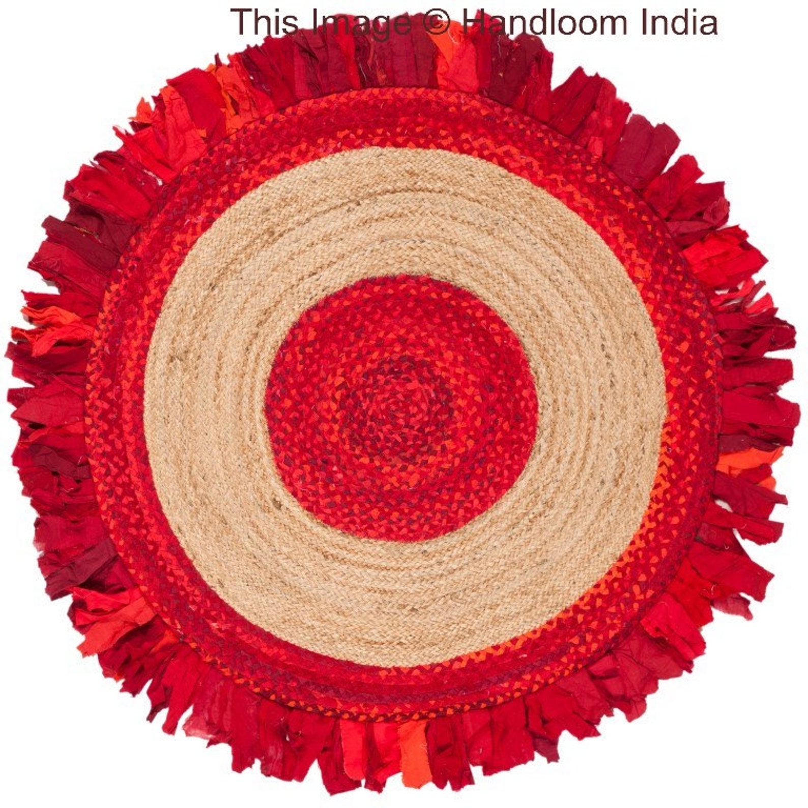 Colorful Red Braided Rug 4 X 4 for Living Room Reversible Etsy