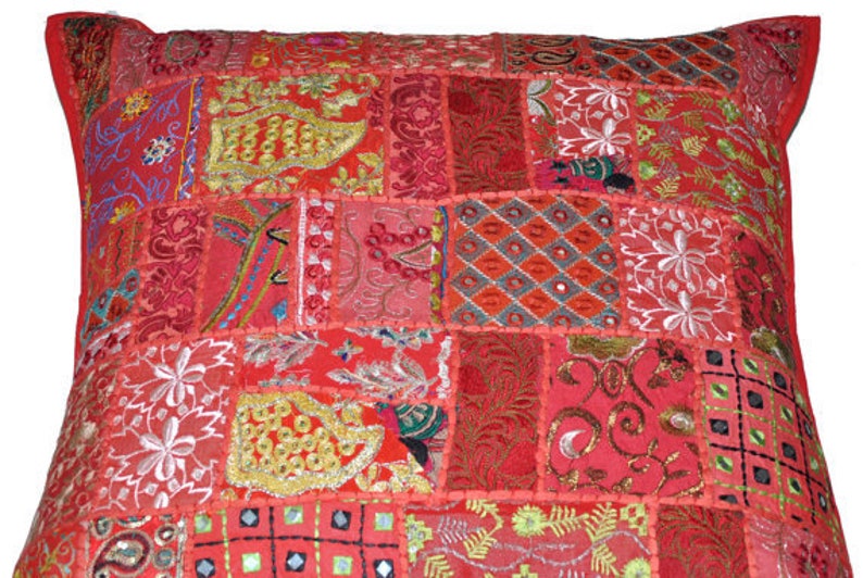 24x24 Red Pillow Case Decorative Throw Pillows Embroidered Etsy
