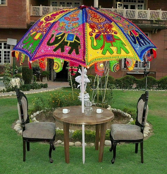 gekruld marathon tsunami Olifant geborduurde tuin paraplu parasol 6 voet diameter - Etsy Nederland