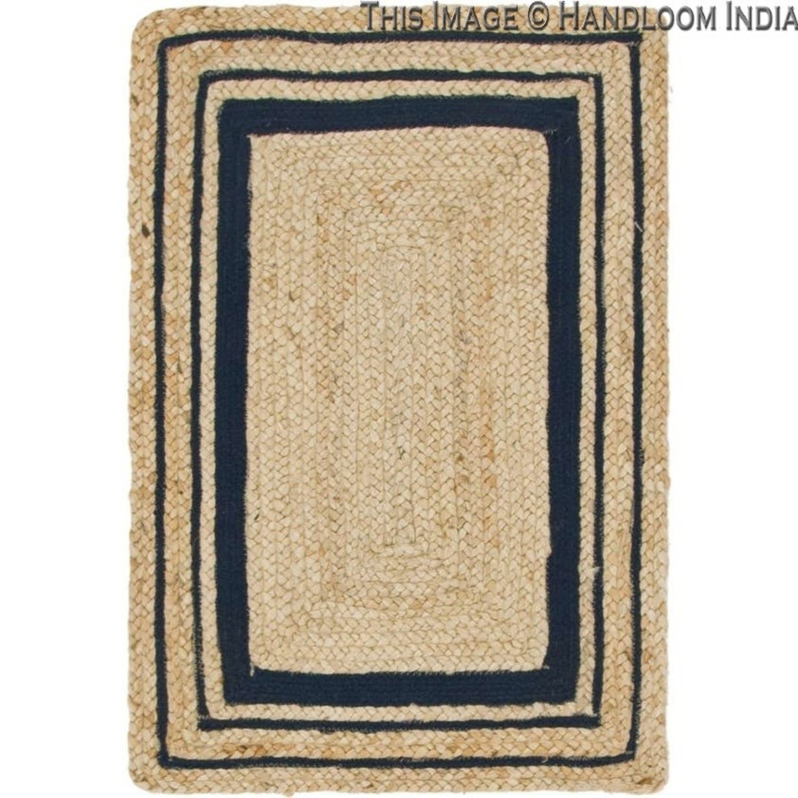 Navy Jute Rug Natural Jute Rug 4x6 Jute Area Rug 8x10 Etsy