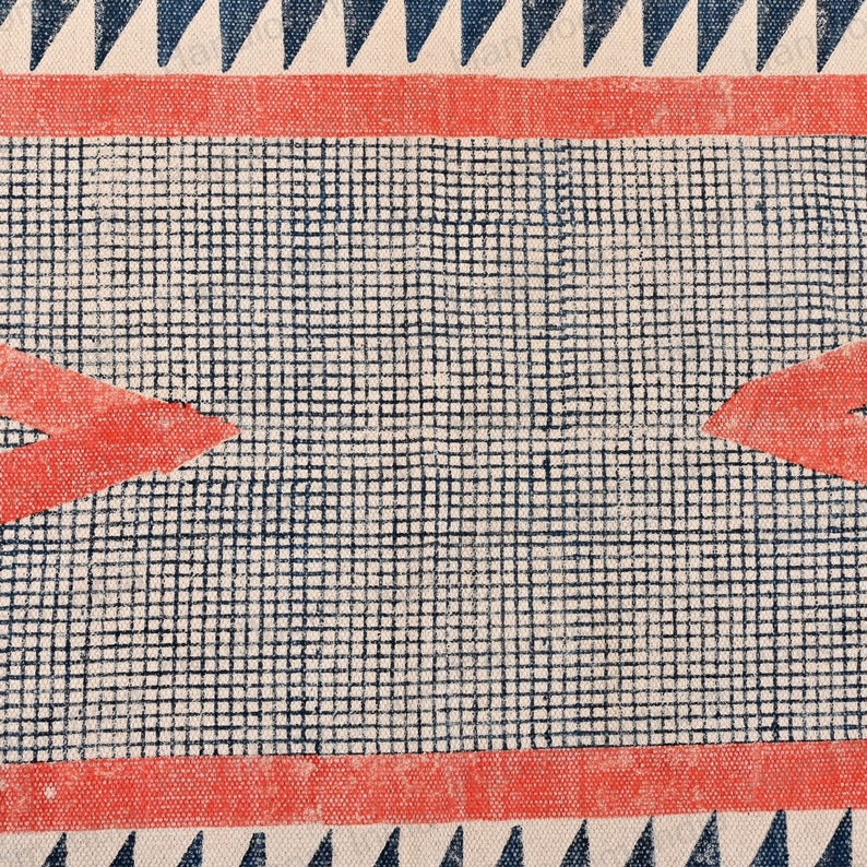 Washable Runner Rug, Cotton Washable Rug, Rug for Hallway, Customize Cotton Rug, Organic Dye Rug, Block Print Runner, Machine Washable Rug