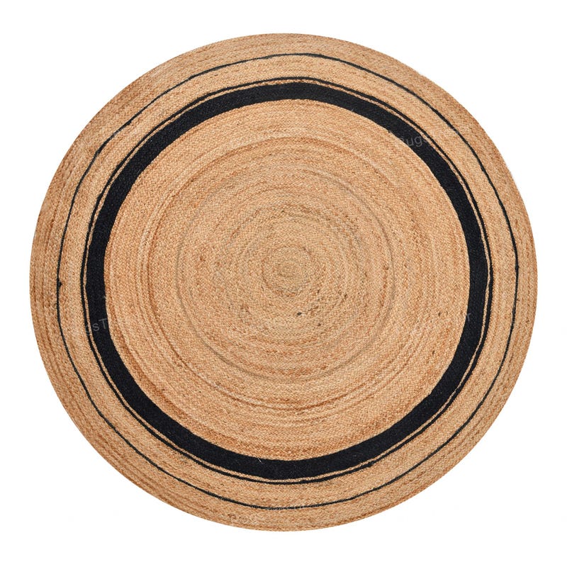 Round Abstract Jute Rug Round Jute Rug - Etsy