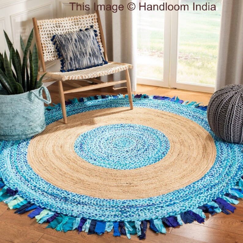 Reversible Round Area Rug 5 X 5 ON SALE Extra Large Braided Etsy