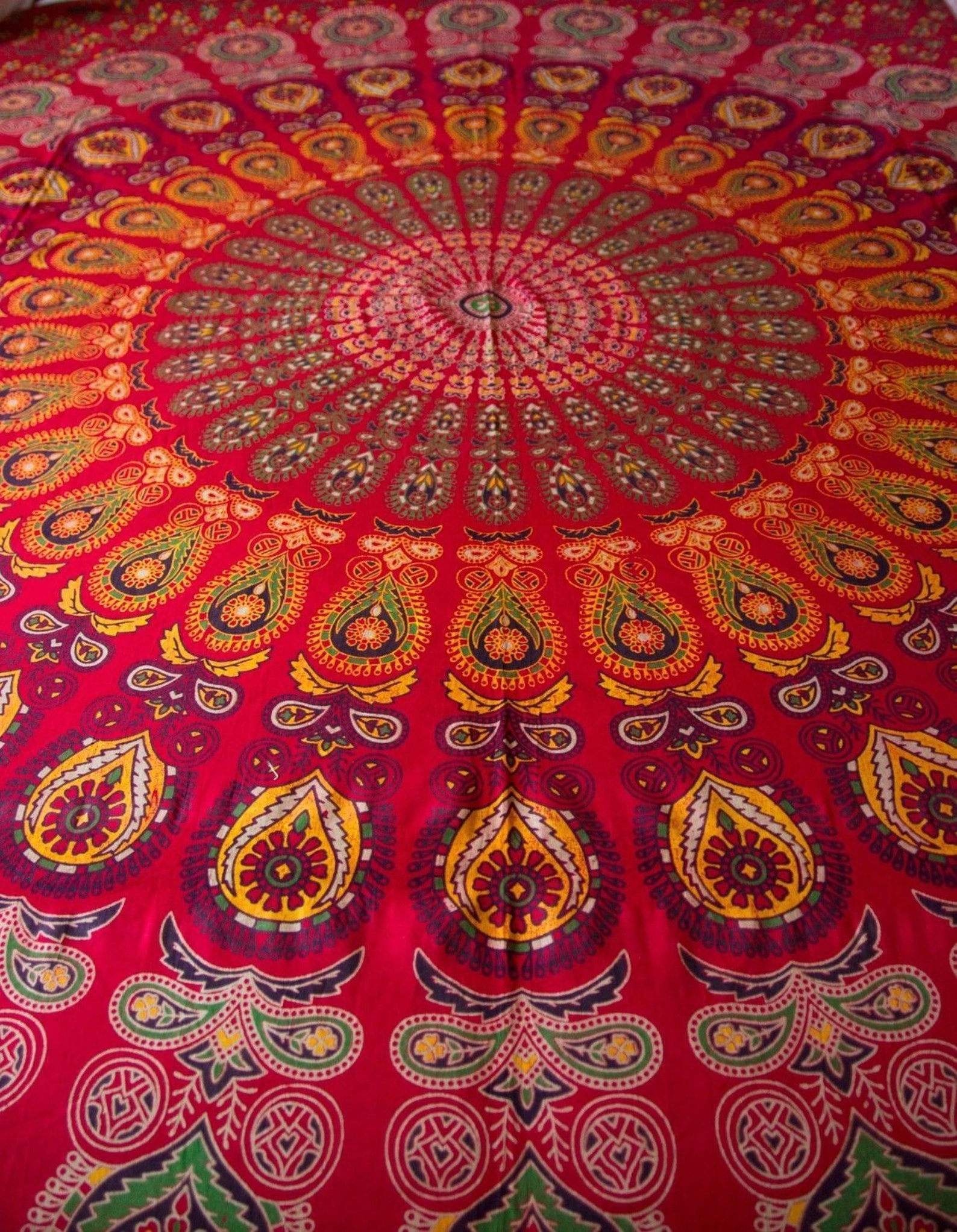 Red Mandala Tapestry Wall Hanging Cheap Mandala Tapestries Etsy