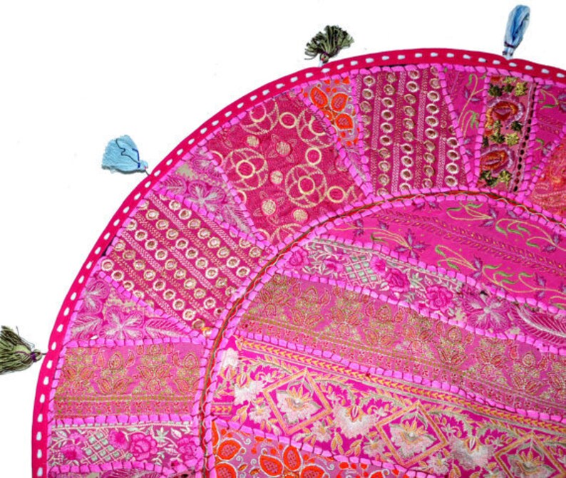 XL 32 Round Floor Pillow Cushion in Pink Gypsy Round Etsy