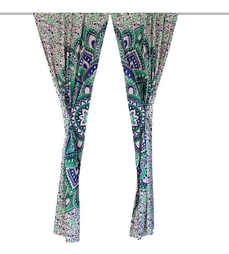 Indian Tapestry Curtain Set Floral Mandala Curtain Window 2 Panel Curtain Set Bohemian Door Drapes