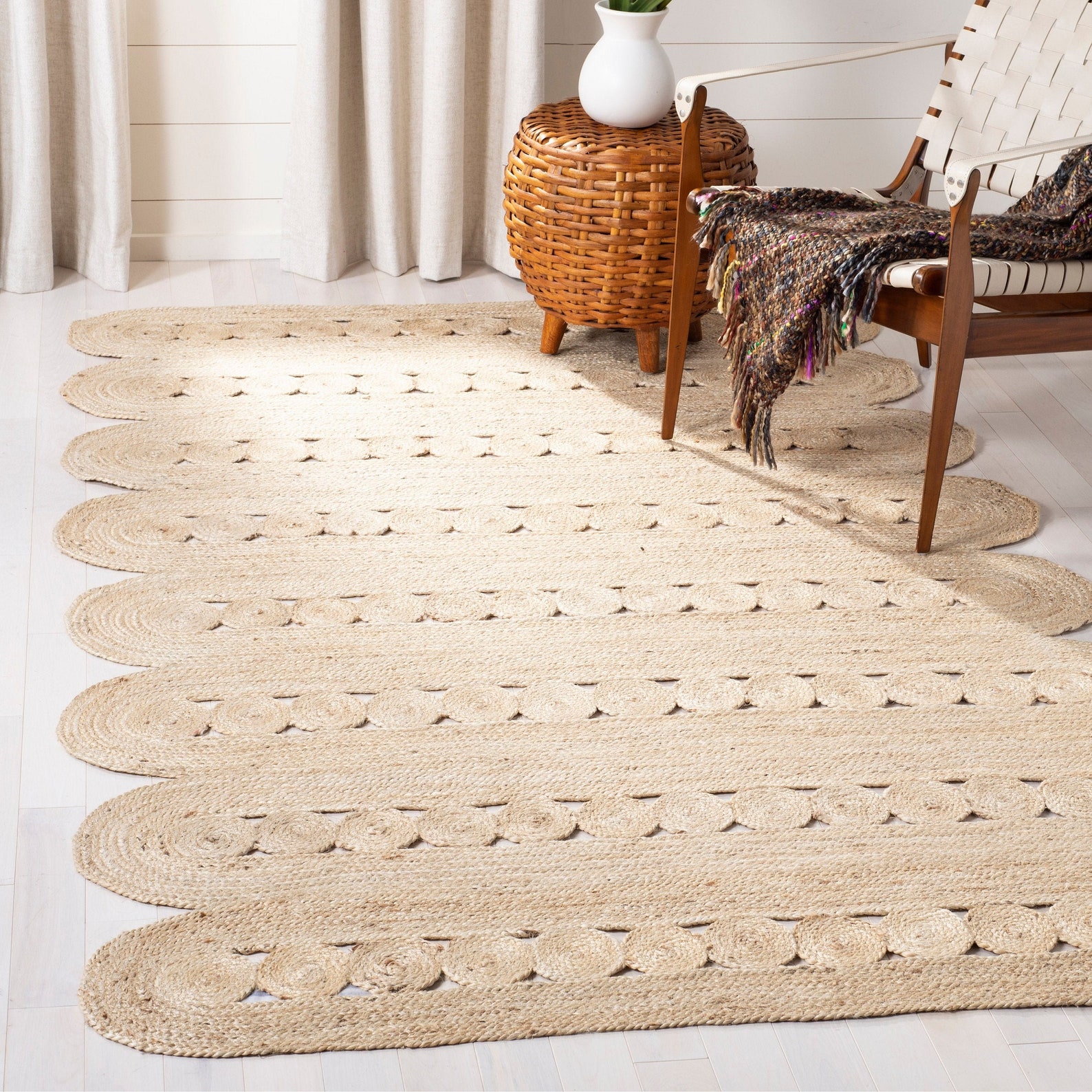 Organic Jute 5 X 7 Living Room Area Rugs ON SALE Decorative Etsy