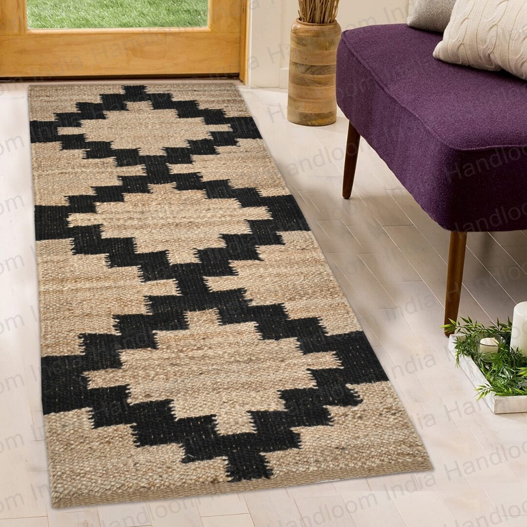 Antique Pattern Jute Hallway Runner Rugs 2 X 14 Bohemian Etsy