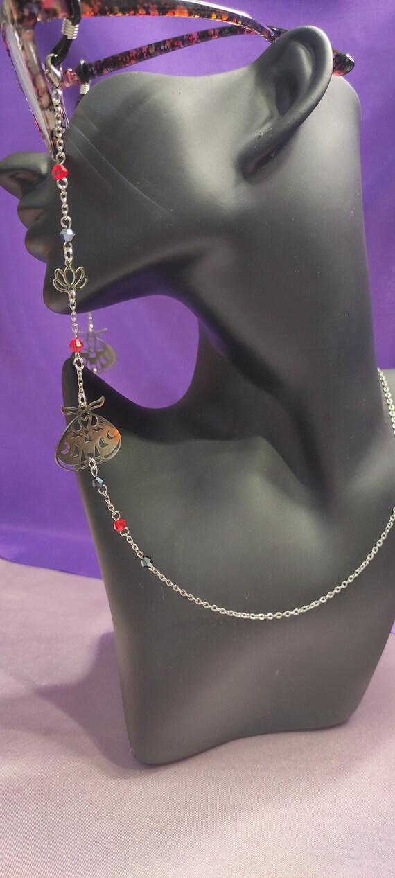 Gothic Moth Glasses Chain | Stainless Steel Eyeglass Holder  display picture 1