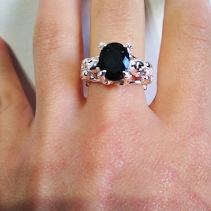 Silver plated skeleton ring/ Gothic ring/ Gothic jewelry/ punk/ black zirconia