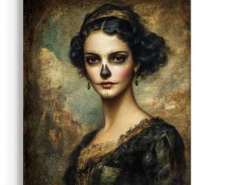 Gothic Victorian Portrait Print, Dark Feminine Wall Art, Moody Romantic Decor JC321