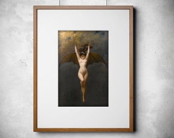 La Femme Chauve-Souris- &quot;The Bat Woman&quot; by Albert Joseph Pénot Art Print