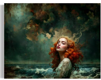 The Sea Witch’s Daughter | Moody Ocean Portrait Print JC412