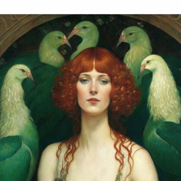 Peacock Art Nouveau Etsy