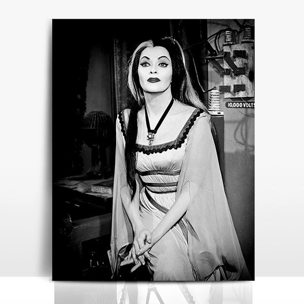 Goth Girl, Yvonne De Carlo as Lily Munster- Gothic Reprint , Monochrome Photograph, Poster