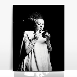 The Bride Prepares- Elsa Lanchester, Bride of Frankenstein, Monochrome, Gothic, Reprint, Vintage Photograph & Poster