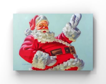 Vintage Santa Poster-Pangburn&#39;s Candy Advertisement 1952 Print, Retro Xmas Gift, Holiday Art, Christmas Wall Decor, Vintage Style Wall Art