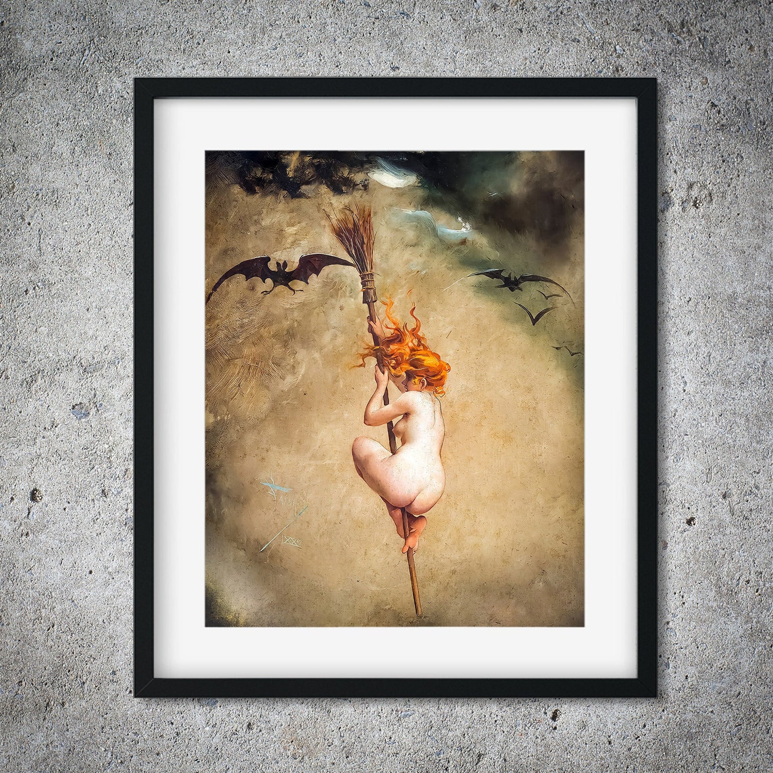 Luis Ricardo Falero the Witch 1882 Art Print Dark Etsy