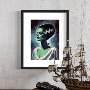 Bride of Frankenstein Wall Decor, Classic Horror Monster Scary Movie ...