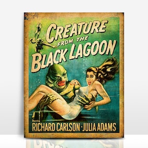 Creature From the Black Lagoon Movie Poster, Art Print, Gothic, Reprint, Vintage Photograph & Poster