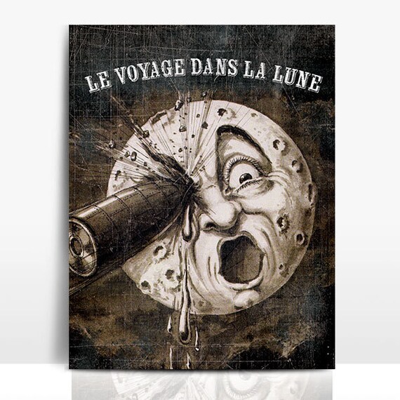 Le voyage dans la lune 1902 French movie poster print