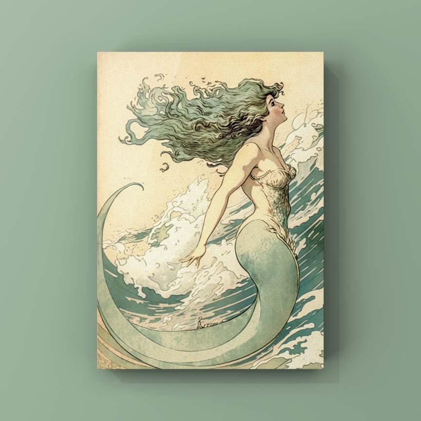 Vintage Siren Tapestry Jacket - Mermaid Seascape