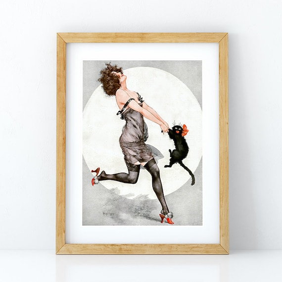Danse Du Chat Noir Print Black Cat Dance Poster 19 S Etsy